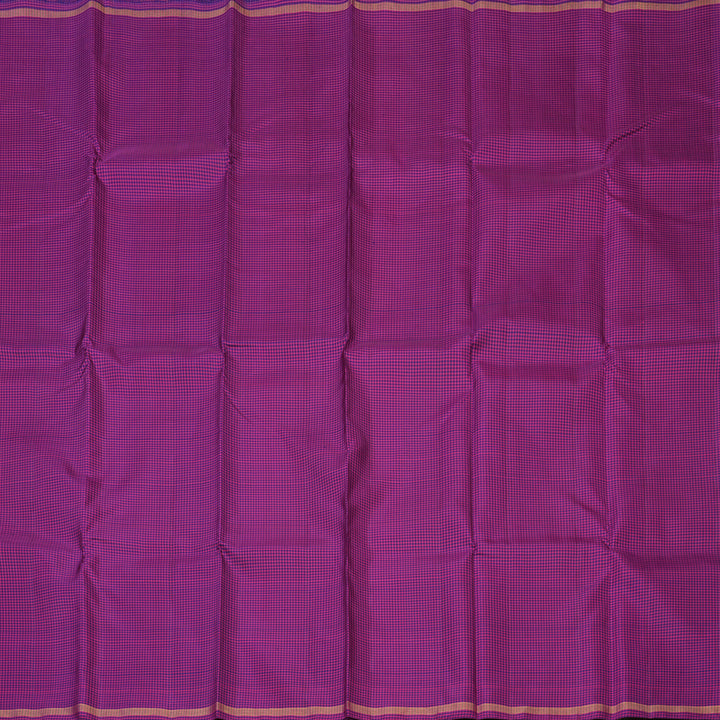 Hayagrivas Handloom Purple & Blue Muted Checks Kanjivaram Silk Saree KBE2017L7-1