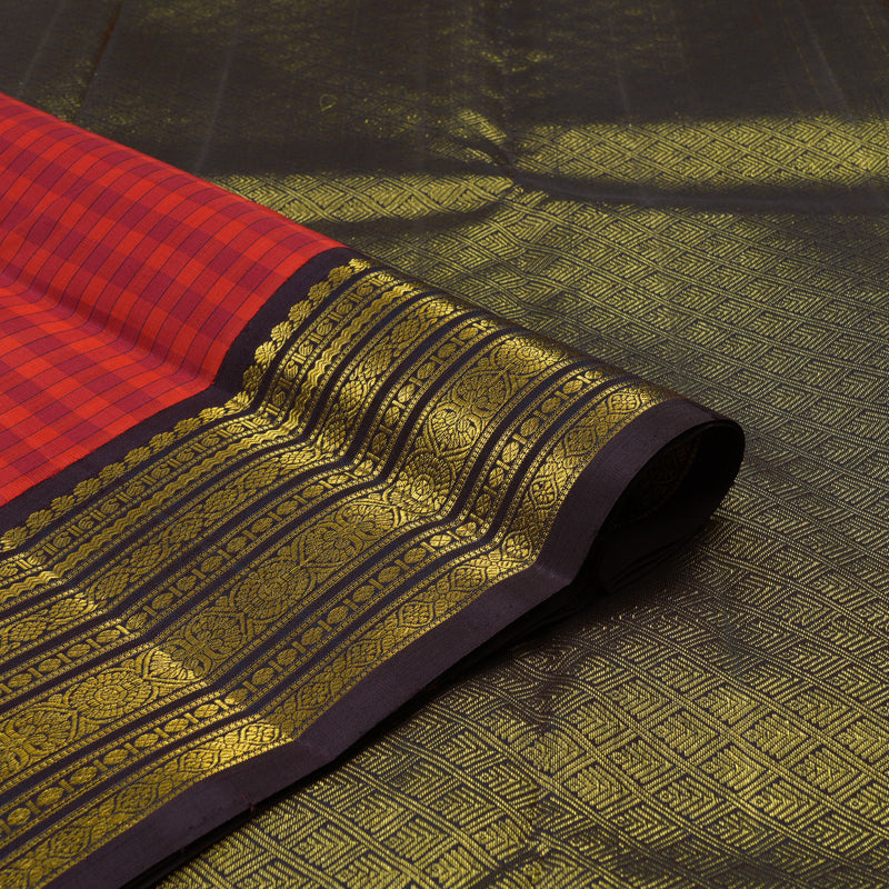 Hayagrivas Handloom Red Kanjivaram Silk Saree with Deep Nagapazham Border KBE2018L5-1