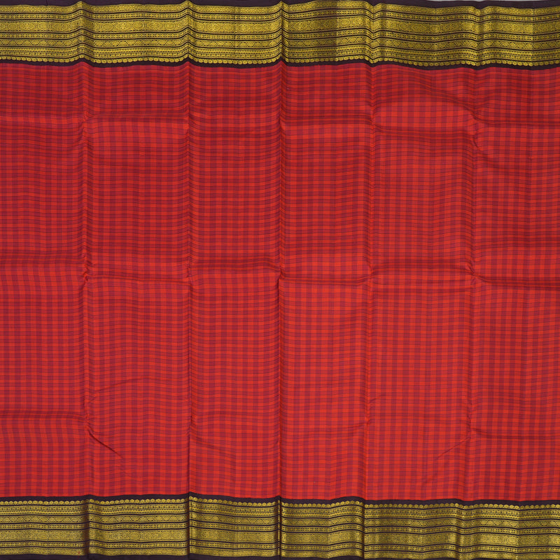 Hayagrivas Handloom Red Kanjivaram Silk Saree with Deep Nagapazham Border KBE2018L5-1