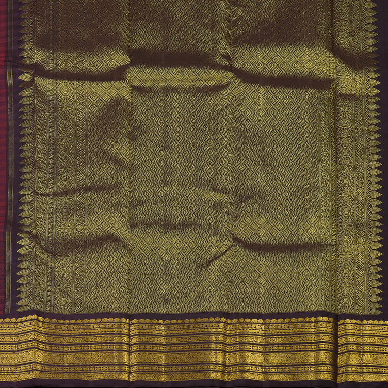 Hayagrivas Handloom Red Kanjivaram Silk Saree with Deep Nagapazham Border KBE2018L5-1