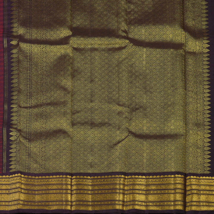 Hayagrivas Handloom Red Kanjivaram Silk Saree with Deep Nagapazham Border KBE2018L5-1