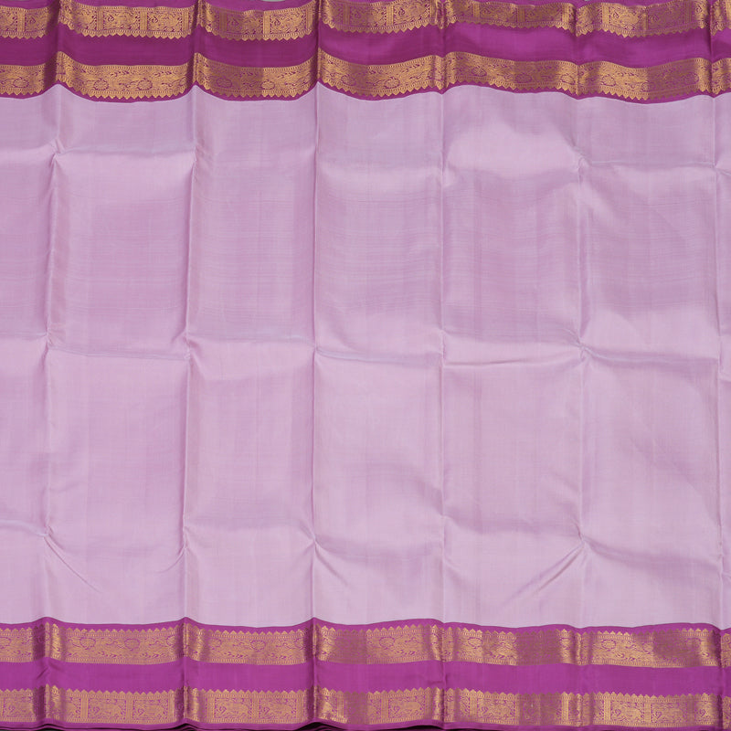 Hayagrivas Handloom Lilac Kanjivaram Silk Saree with Purple Border KBE2053A2-1
