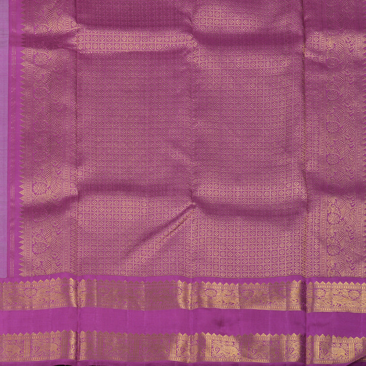 Hayagrivas Handloom Lilac Kanjivaram Silk Saree with Purple Border KBE2053A2-1