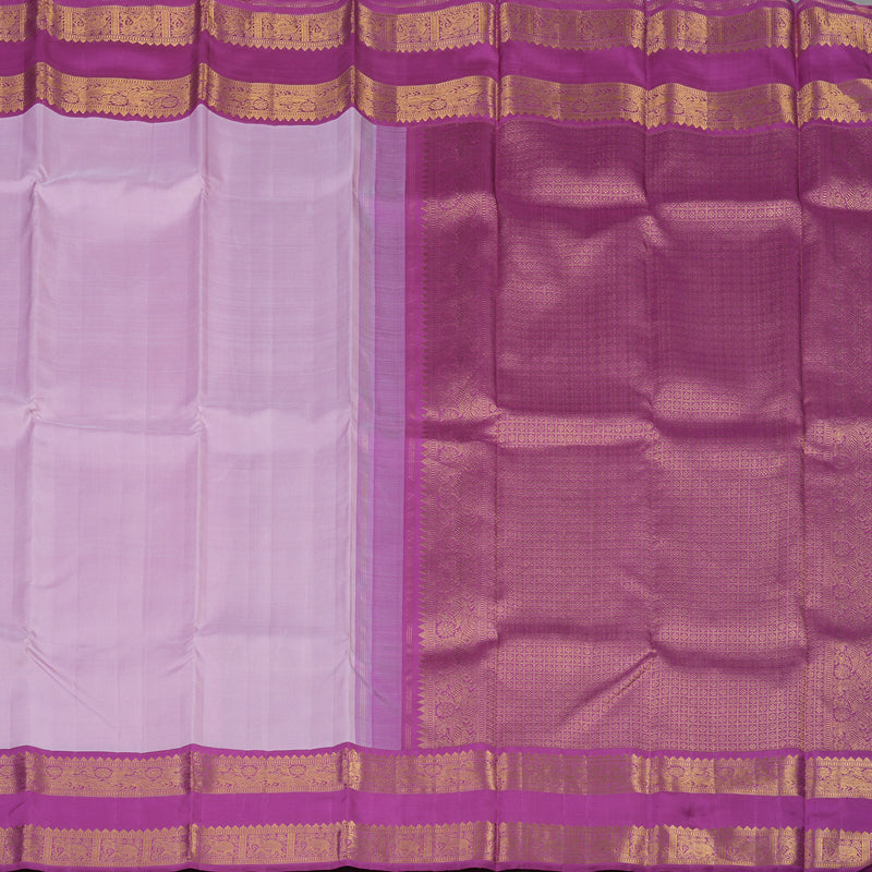 Hayagrivas Handloom Lilac Kanjivaram Silk Saree with Purple Border KBE2053A2-1