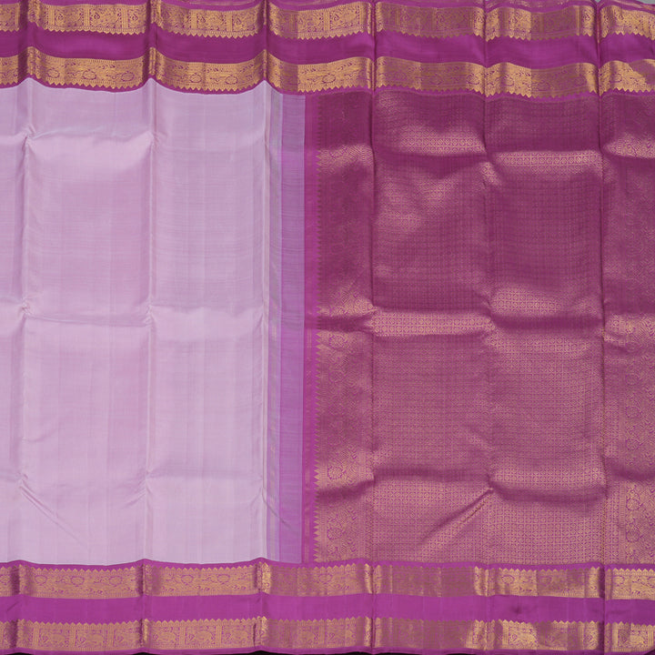 Hayagrivas Handloom Lilac Kanjivaram Silk Saree with Purple Border KBE2053A2-1
