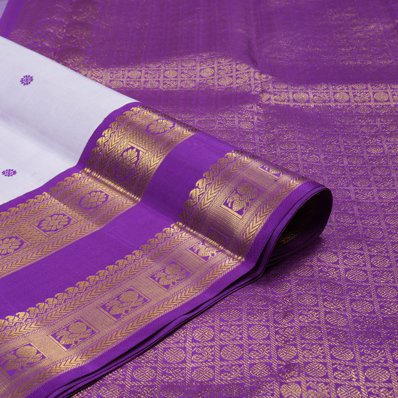 Hayagrivas Handloom Lilac Kanjivaram Silk Saree with Purple border KBE2022L3-1