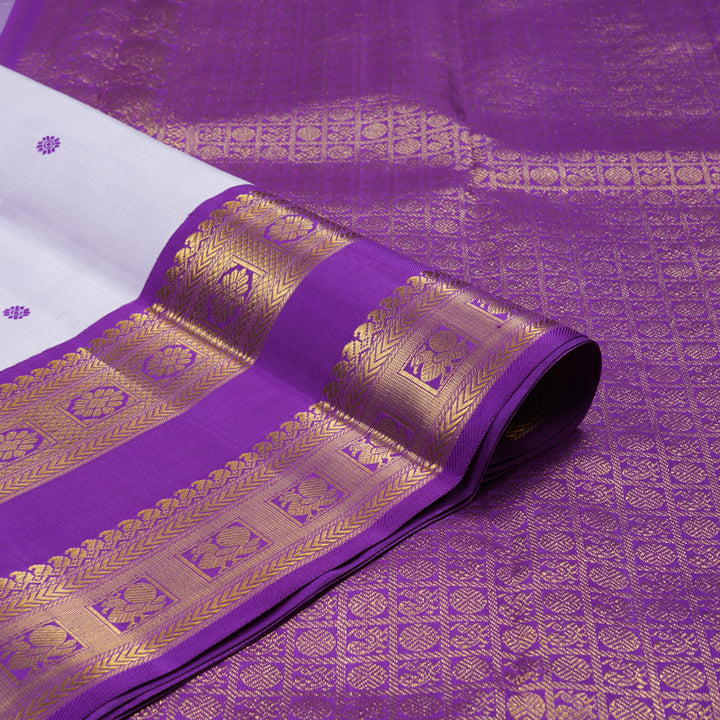 Hayagrivas Handloom Lilac Kanjivaram Silk Saree with Purple border KBE2022L3-1