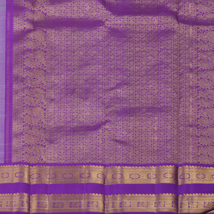 Hayagrivas Handloom Lilac Kanjivaram Silk Saree with Purple border KBE2022L3-1