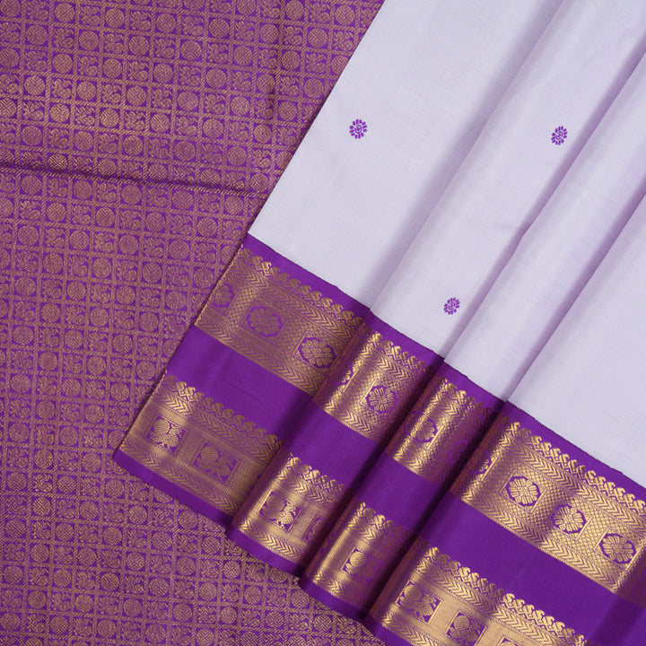 Hayagrivas Handloom Lilac Kanjivaram Silk Saree with Purple border KBE2022L3-1