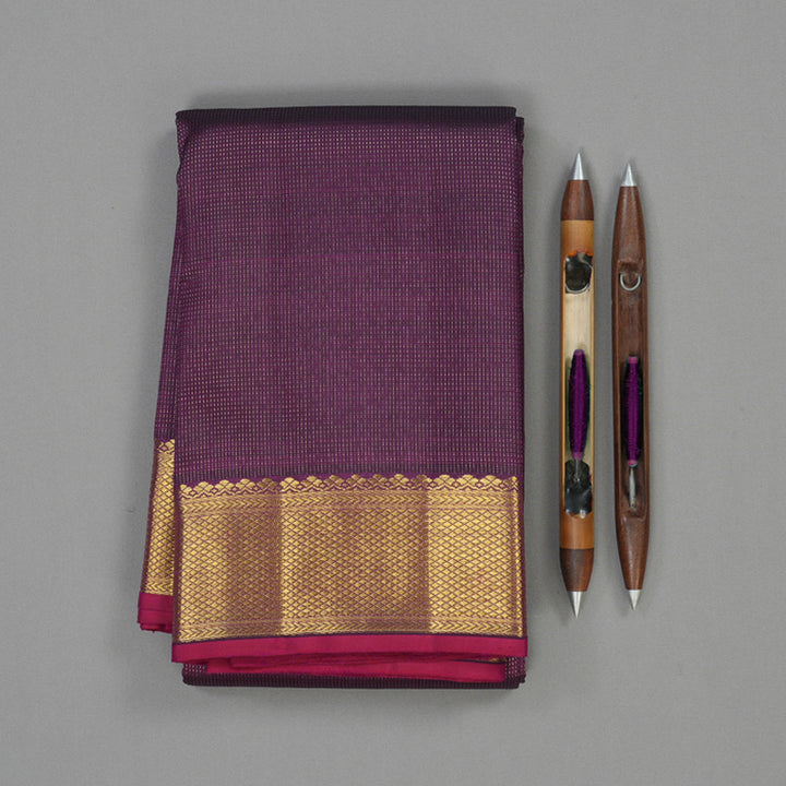 Hayagrivas Handloom Violet Kanjivaram Silk Saree KBE2025L1-1