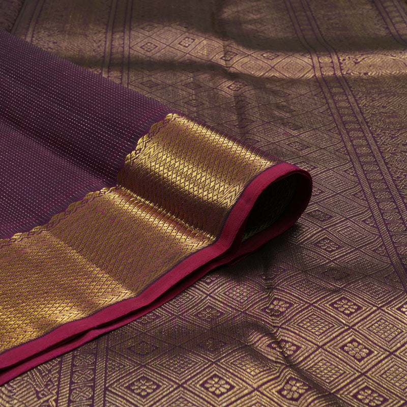 Hayagrivas Handloom Violet Kanjivaram Silk Saree KBE2025L1-1