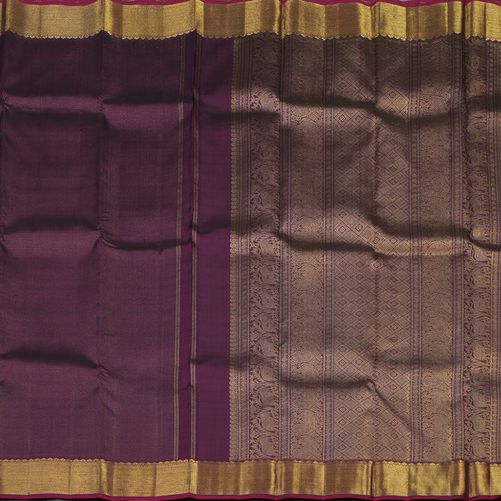 Hayagrivas Handloom Violet Kanjivaram Silk Saree KBE2025L1-1