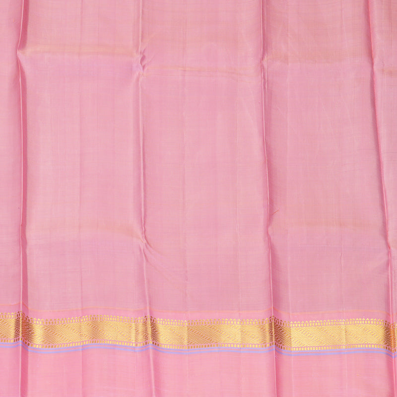 Hayagrivas Handloom Violet Kanjivaram Silk Saree with Rose Pink Border KBF2033A2-1