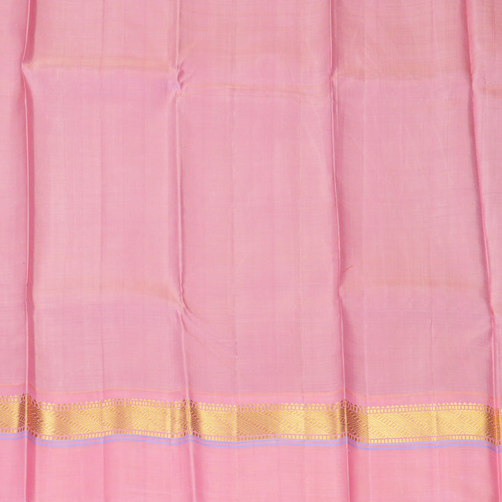 Hayagrivas Handloom Violet Kanjivaram Silk Saree with Rose Pink Border KBF2033A2-1