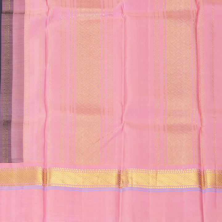 Hayagrivas Handloom Violet Kanjivaram Silk Saree with Rose Pink Border KBF2033A2-1