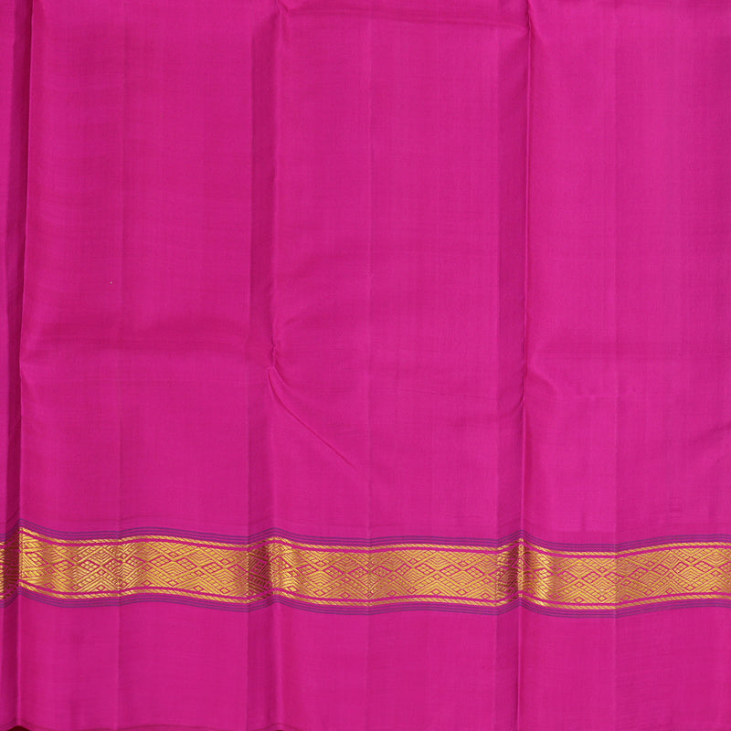 Hayagrivas Handloom Fluorescent Green Kanjivaram Silk Saree with Rani Pink Border KBE2033A4-2