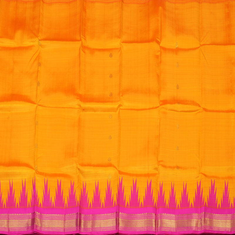 Hayagrivas Mambazham Orange Pure One-sided border Kanjivaram Silk Saree KBE2037A1-23