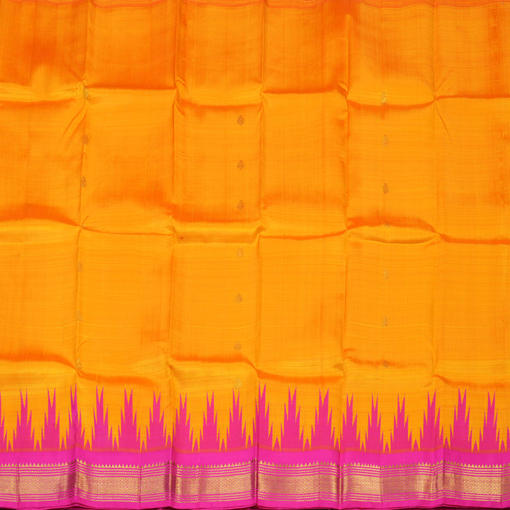 Hayagrivas Mambazham Orange Pure One-sided border Kanjivaram Silk Saree KBE2037A1-23