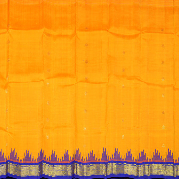 Hayagrivas Mango Yellow Pure One-sided border Kanjivaram Silk Saree KBE2037A1-29