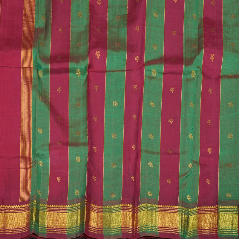 Hayagrivas Turmeric Yellow Pure One-sided border Kanjivaram Silk Saree KBE2037A1-3