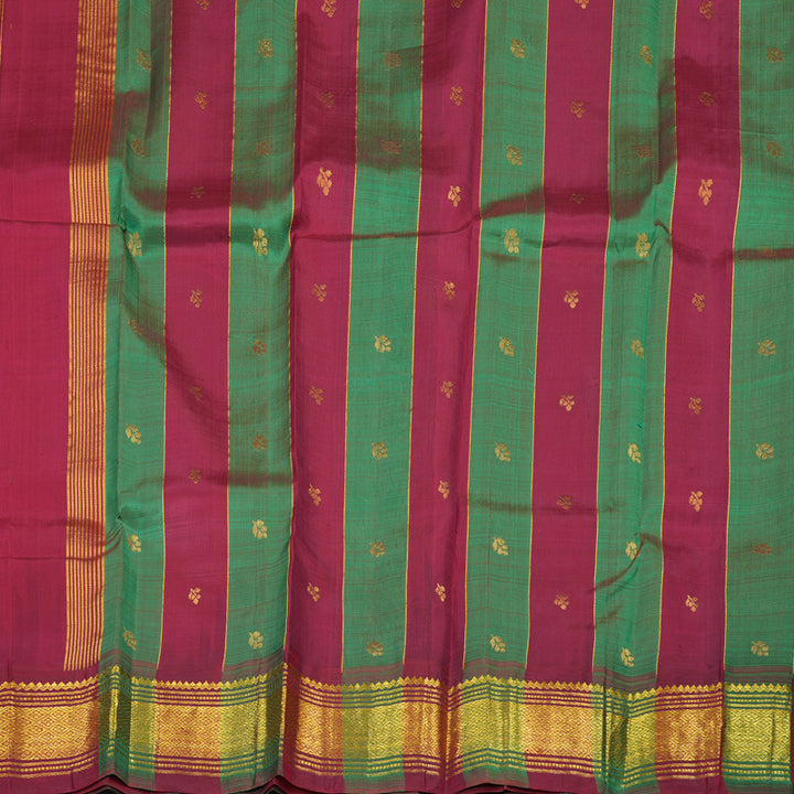 Hayagrivas Turmeric Yellow Pure One-sided border Kanjivaram Silk Saree KBE2037A1-3