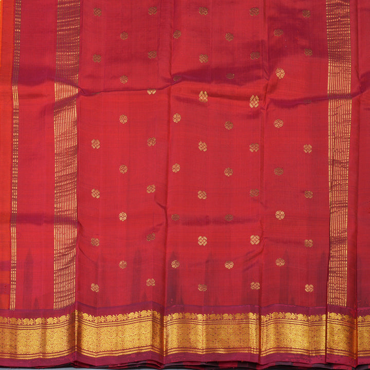 Hayagrivas Peach Pure One-sided border Kanjivaram Silk Saree KBE2037A2-1