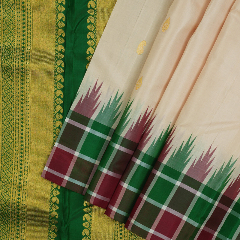 Hayagrivas Handloom Beige Kanjivaram Silk Saree KBE2038A2-3