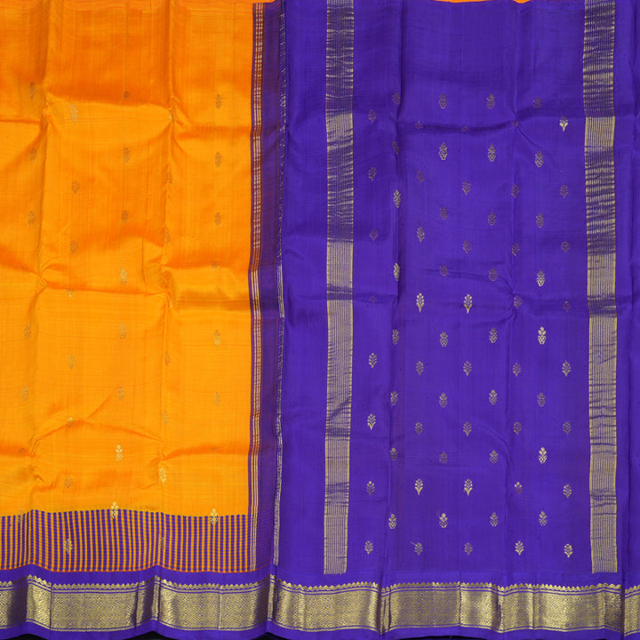 Hayagrivas Mambazham Orange Pure One-sided border Kanjivaram Silk Saree KBE2038A4-1