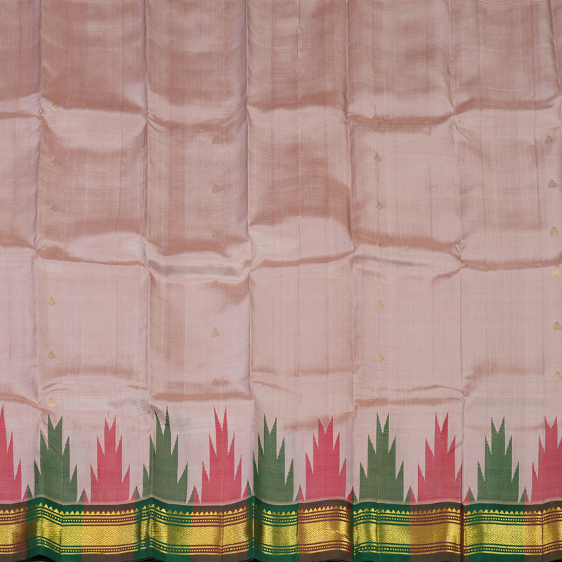 Hayagrivas Onion Pink Pure One-sided border Kanjivaram Silk Saree KBE2038A6-32