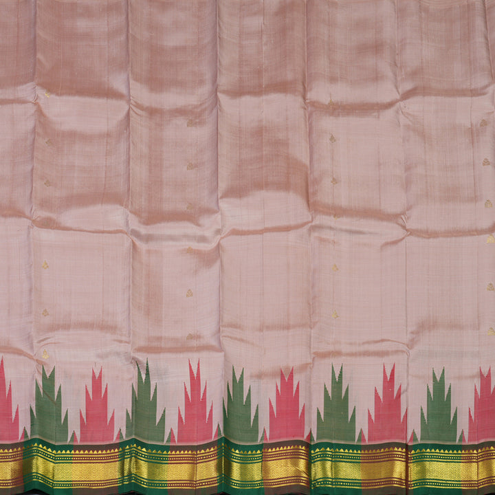 Hayagrivas Onion Pink Pure One-sided border Kanjivaram Silk Saree KBE2038A6-32