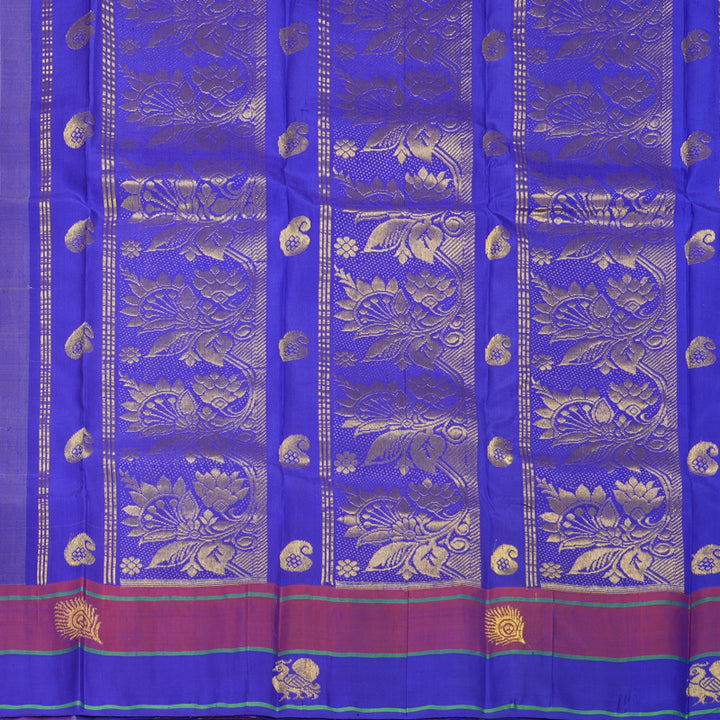 Hayagrivas Sandal Beige Pure One-sided border Kanjivaram Silk Saree KBE2038A8-1