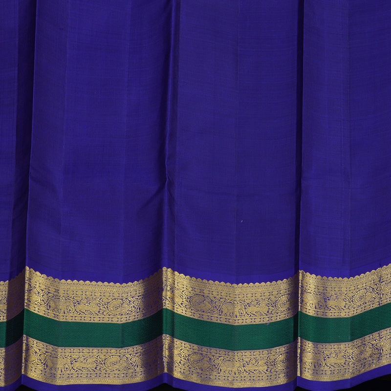 Hayagrivas Handloom Lavendar Kanjivaram Silk Saree with Purplish-Blue Border KBE2041A5-1