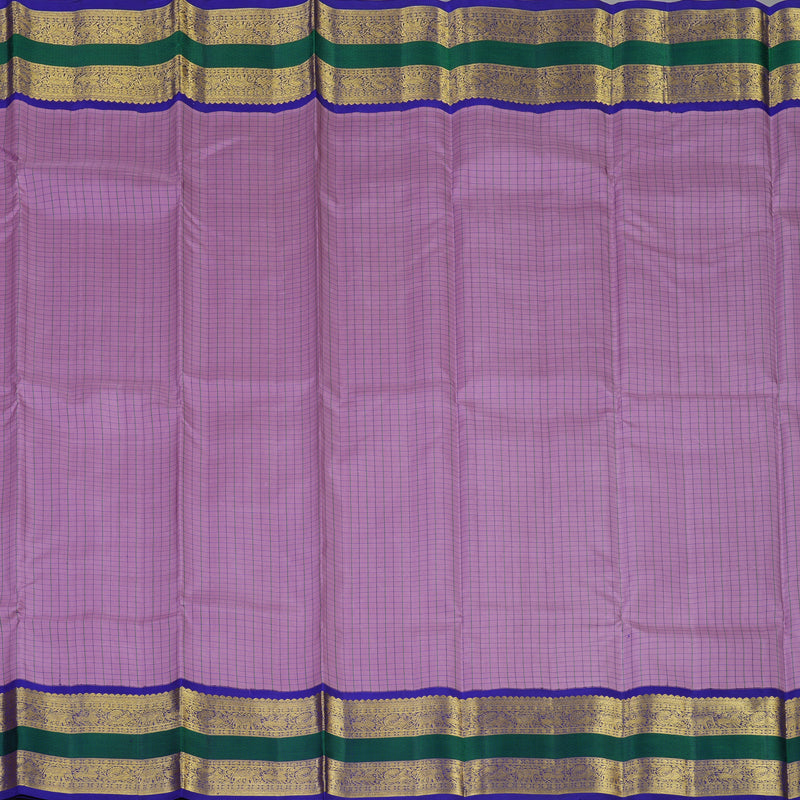 Hayagrivas Handloom Lavendar Kanjivaram Silk Saree with Purplish-Blue Border KBE2041A5-1