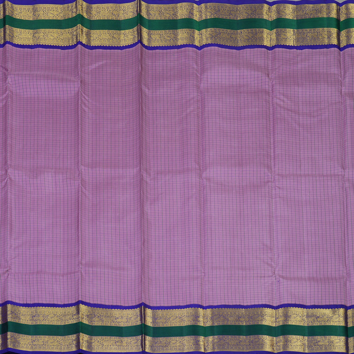 Hayagrivas Handloom Lavendar Kanjivaram Silk Saree with Purplish-Blue Border KBE2041A5-1