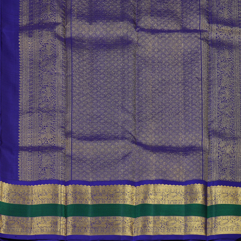 Hayagrivas Handloom Lavendar Kanjivaram Silk Saree with Purplish-Blue Border KBE2041A5-1