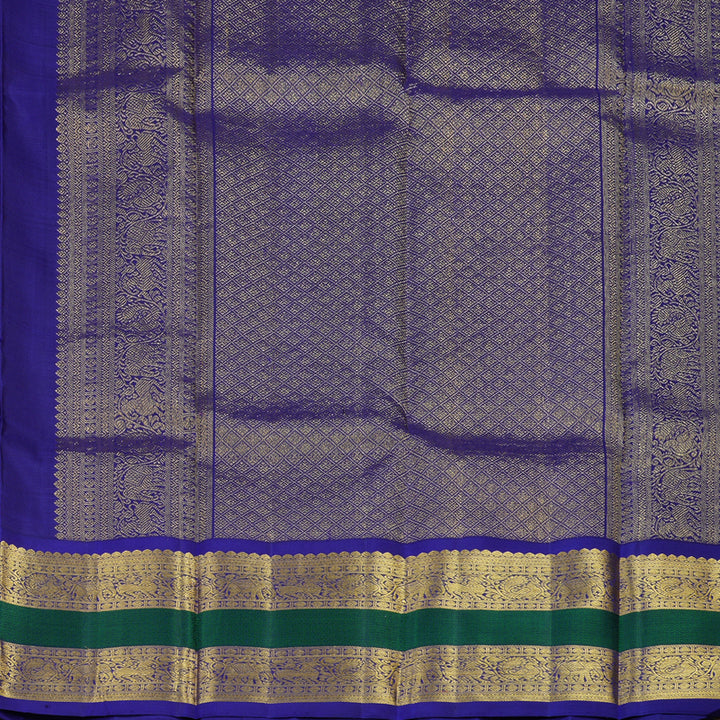Hayagrivas Handloom Lavendar Kanjivaram Silk Saree with Purplish-Blue Border KBE2041A5-1