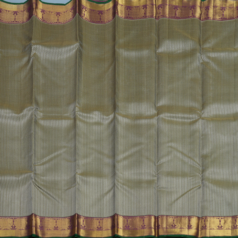 Hayagrivas Handloom Mehandi Green Kanjivaram Silk Saree with Purple Border KBE2043A1-1