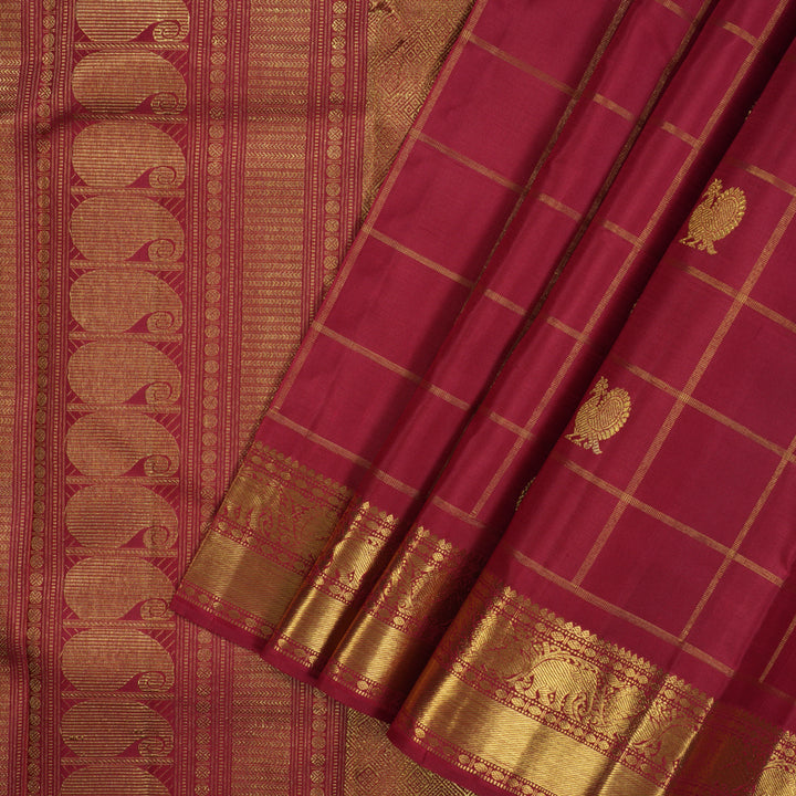 Hayagrivas Handloom Maroon Kanjivaram Silk Saree KBE2044A2-1