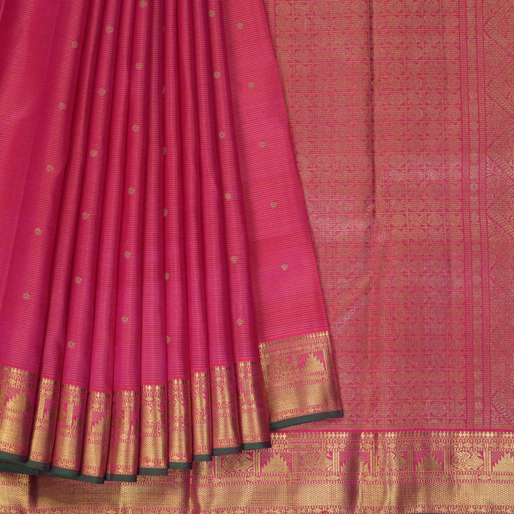 Hayagrivas Handloom Rani Pink Kanjivaram Silk Saree KBE2045A1-1