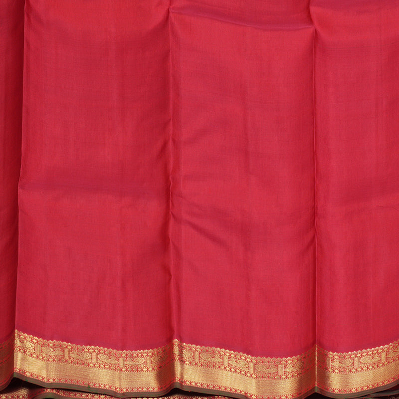 Hayagrivas Handloom Purple Kanjivaram Silk Saree with Red Border KBE2045A2-1