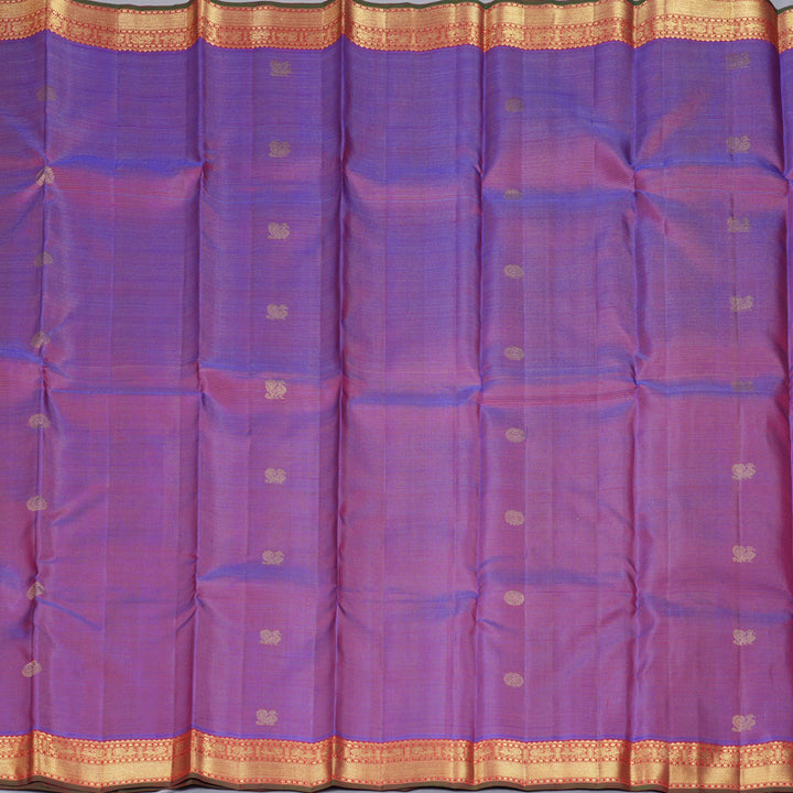 Hayagrivas Handloom Purple Kanjivaram Silk Saree with Red Border KBE2045A2-1