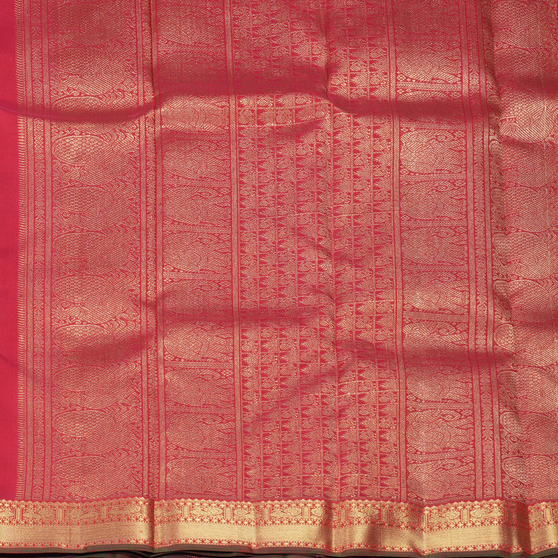 Hayagrivas Handloom Purple Kanjivaram Silk Saree with Red Border KBE2045A2-1