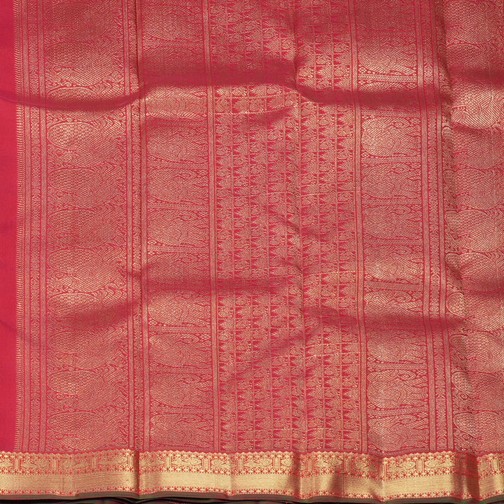 Hayagrivas Handloom Purple Kanjivaram Silk Saree with Red Border KBE2045A2-1