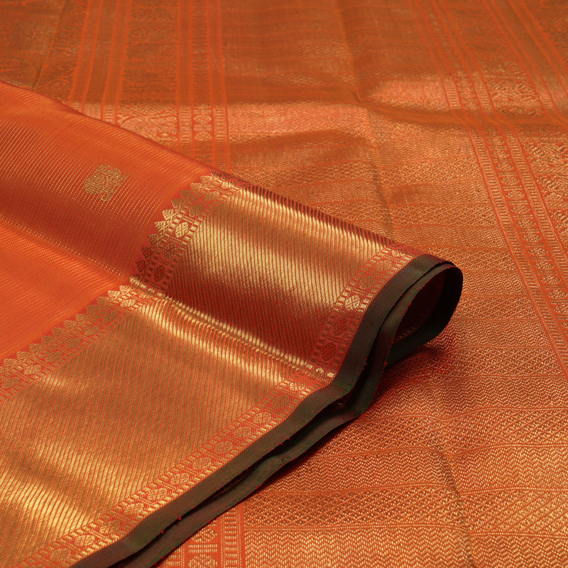 Hayagrivas Handloom Orange Kanjivaram Silk Saree KBE2045A3-1