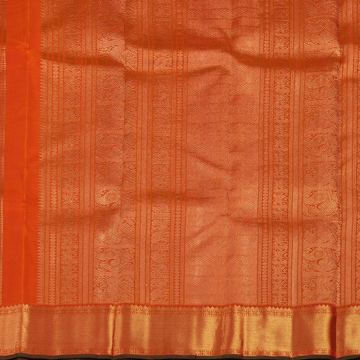 Hayagrivas Handloom Orange Kanjivaram Silk Saree KBE2045A3-1