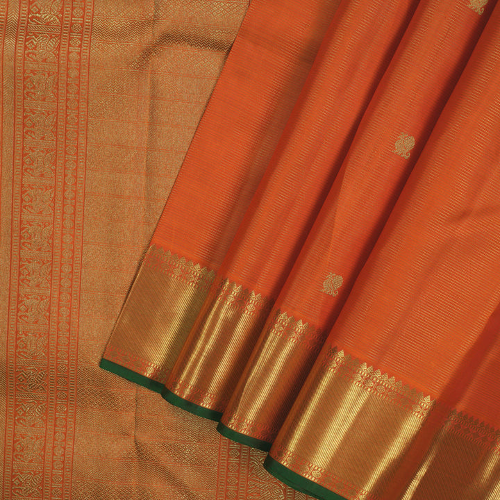 Hayagrivas Handloom Orange Kanjivaram Silk Saree KBE2045A3-1