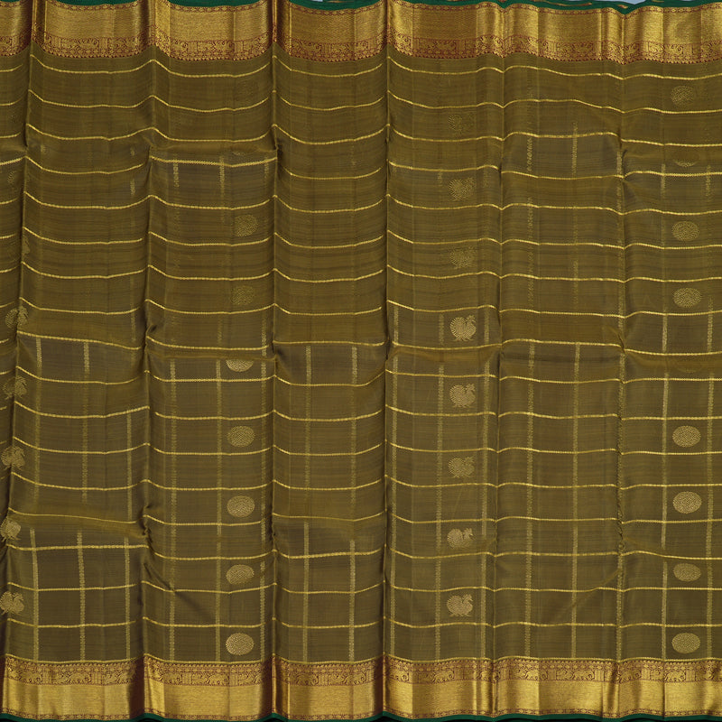 Hayagrivas Handloom Wheat Brown Kanjivaram Silk Saree with Wine Maroon Border KBE2045A4-1