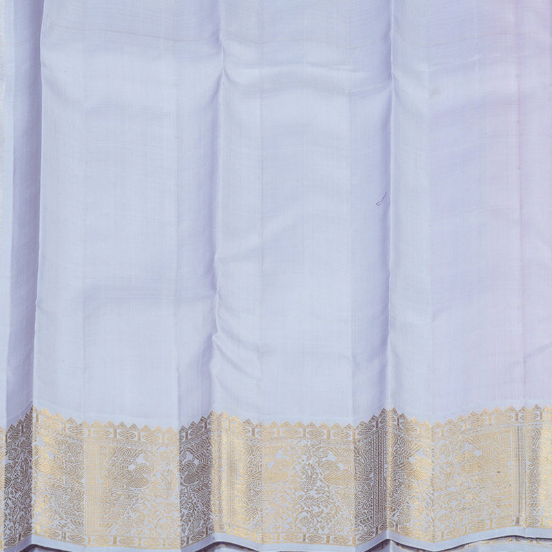 Hayagrivas Handloom Lotus Pink Kanjivaram Silk Saree with Lilac Border KBE2126A4-1