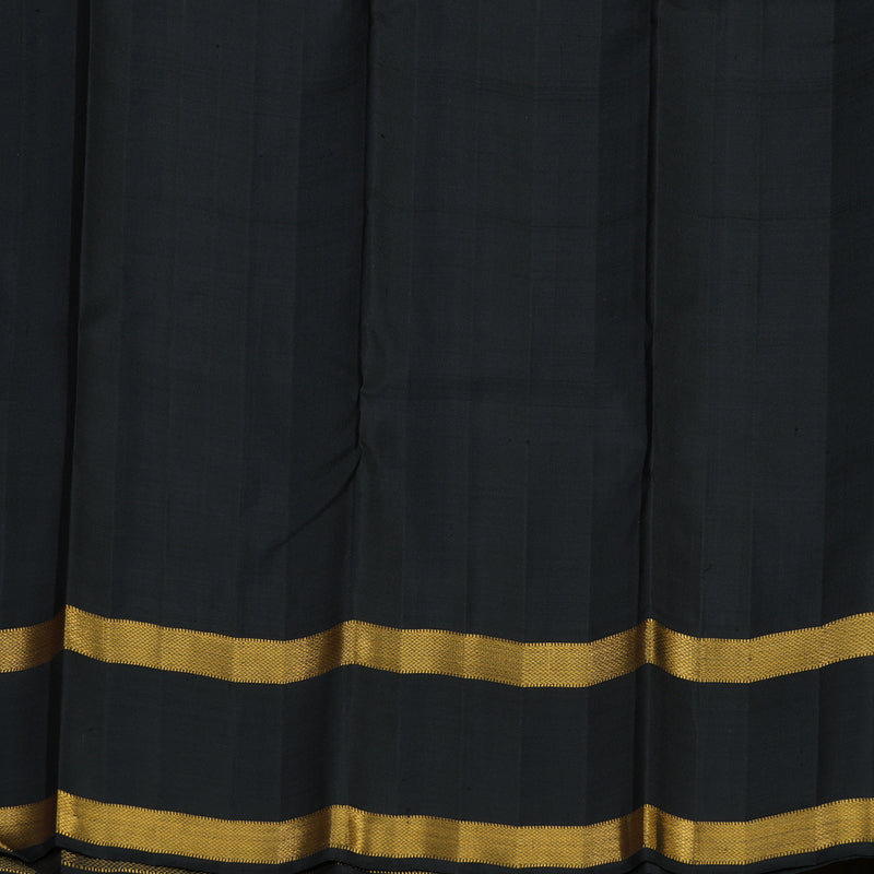 Hayagrivas Handloom Burgundy & Black Checks Kanjivaram Silk Saree KBE2046A6-1