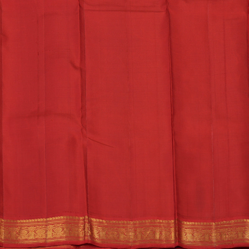 Hayagrivas Handloom Fluorescent Green Kanjivaram Silk Saree with Red Border KBE2047A3-1